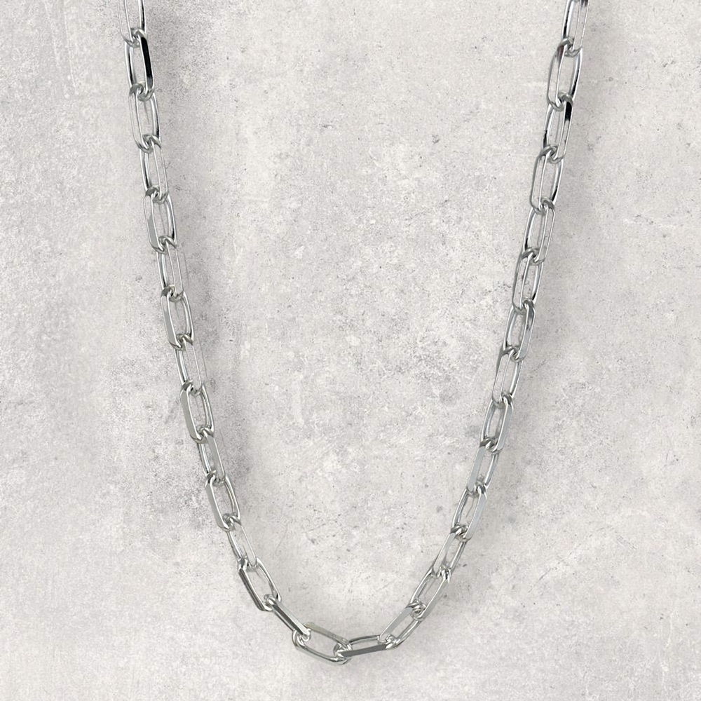 925 ITALY Sterling Silver Knife Cut 8.3mm Anchor Chain Men's Necklace